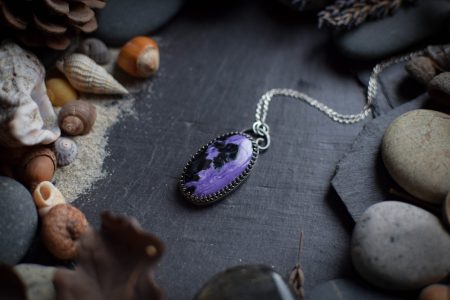 Pendentif charoite et argent - Martel & Enclume