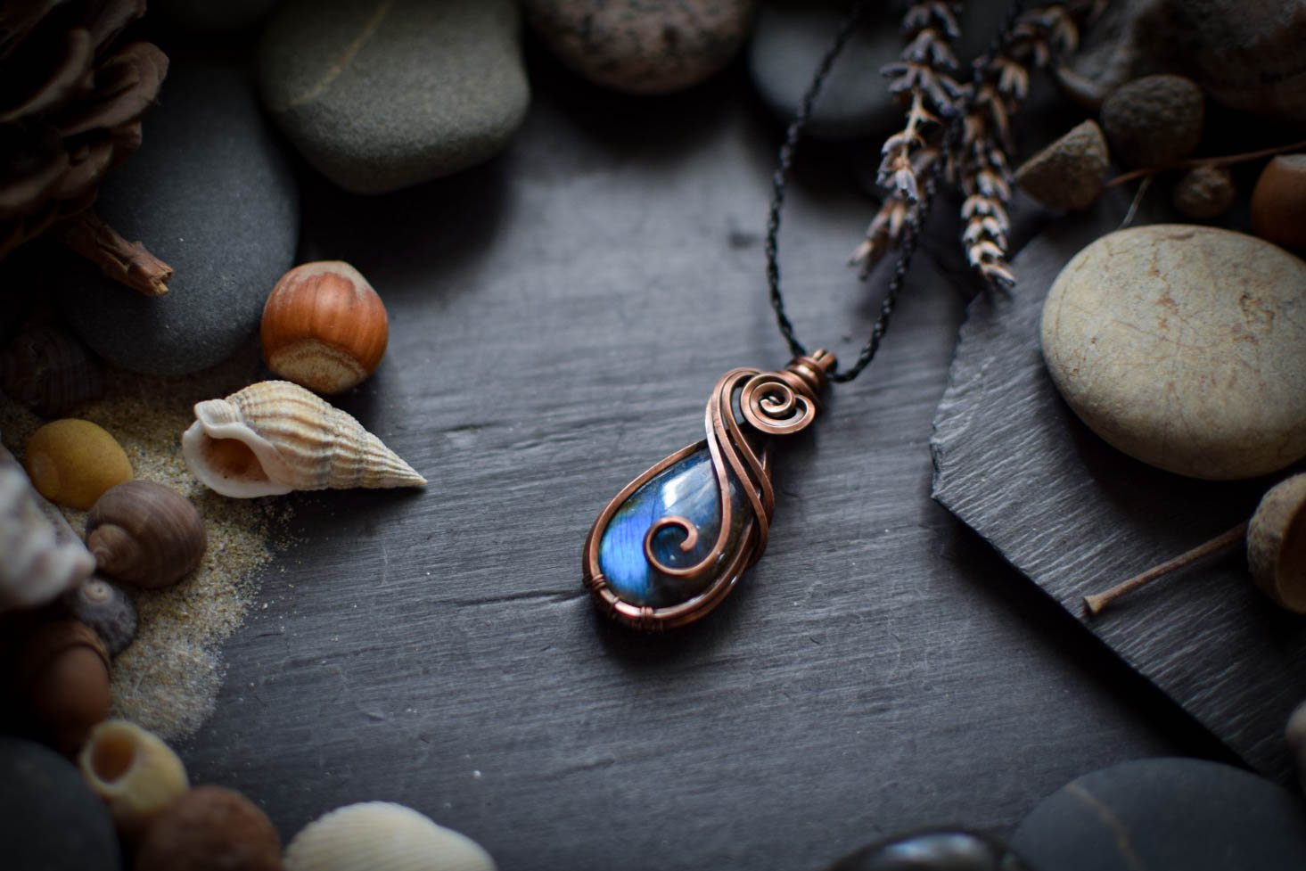 Pendentif ~Frost~ Labradorite & Cuivre – Image 3