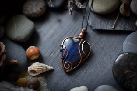 Pendentif ~Abysses~ Labradorite & Cuivre
