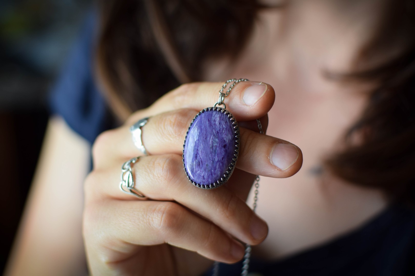 Pendentif ~Triquetra~ Charoïte – Image 6