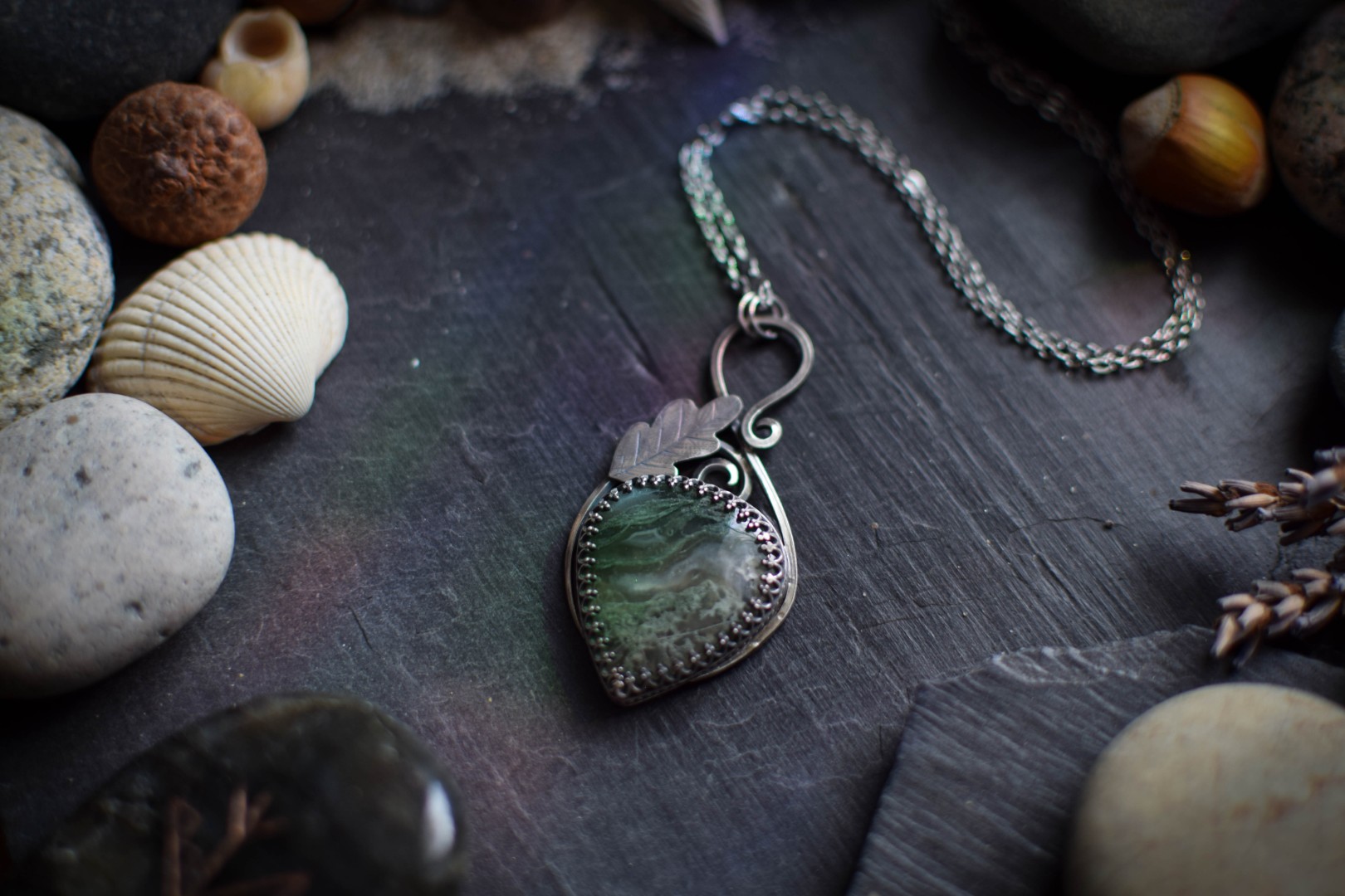 Pendentif ~Ivy~ Agate Mousse – Image 4