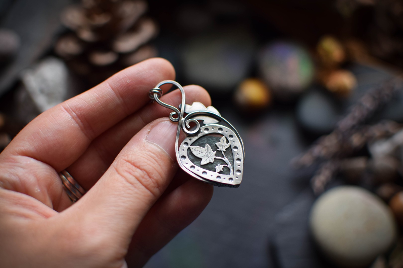 Pendentif ~Ivy~ Agate Mousse – Image 7