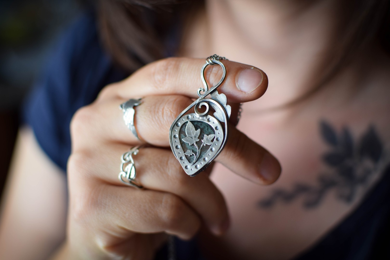 Pendentif ~Ivy~ Agate Mousse – Image 9