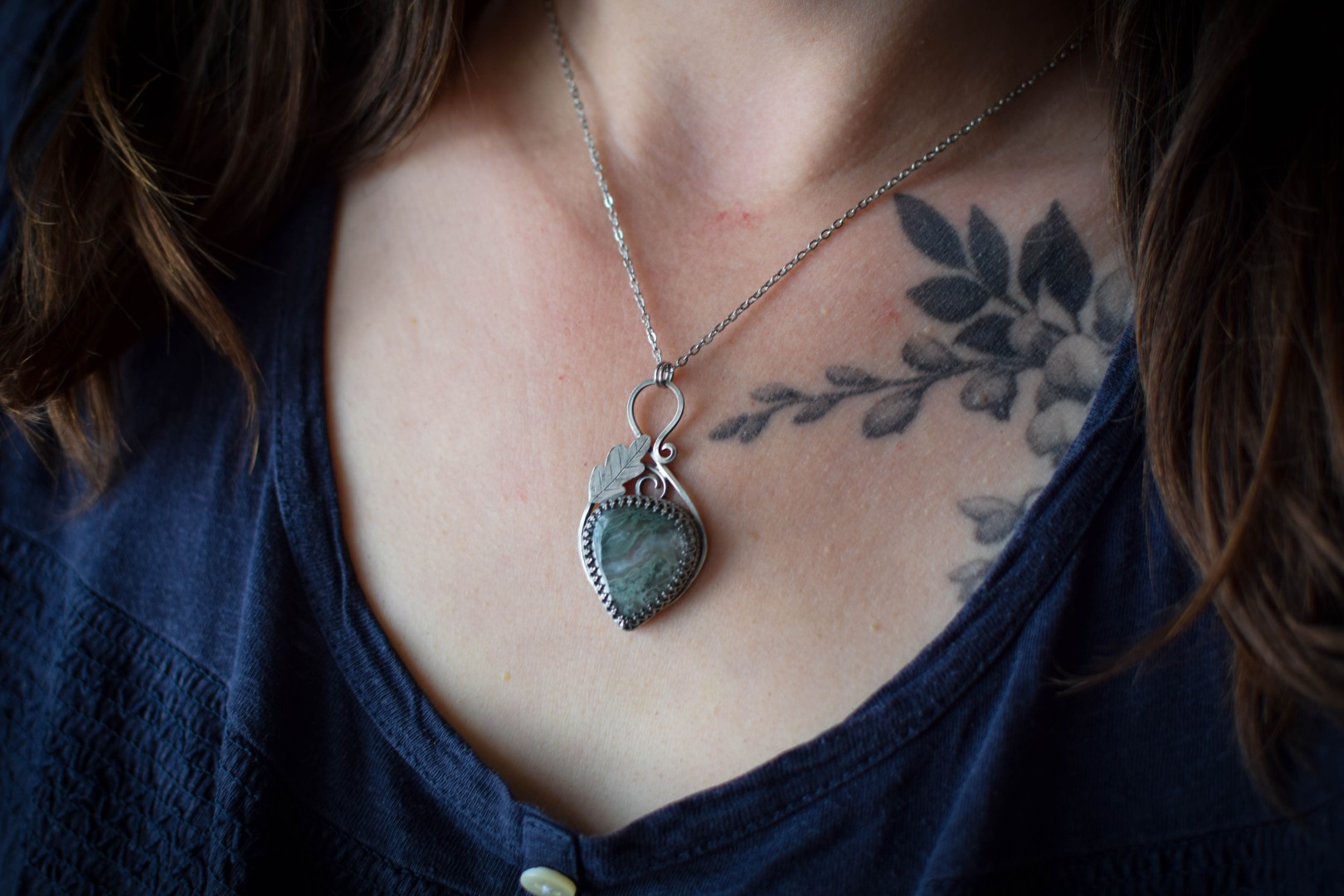 Pendentif ~Ivy~ Agate Mousse – Image 3