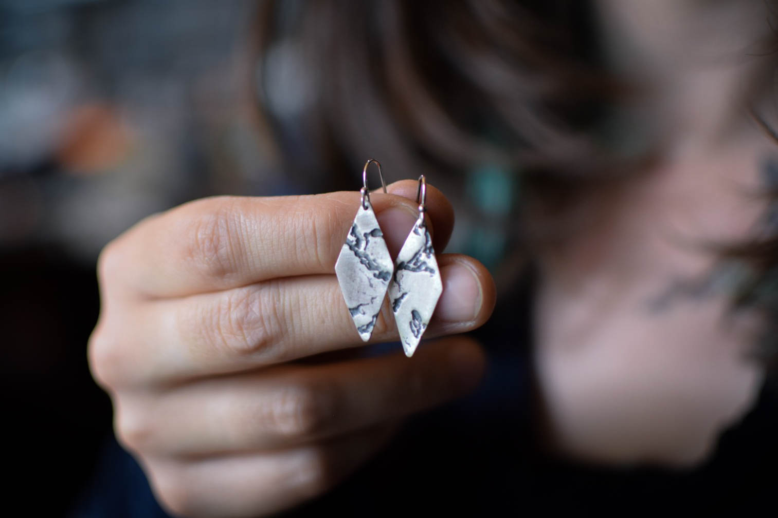 Boucles d'oreilles ~Éclats~ Argent Massif – Image 3