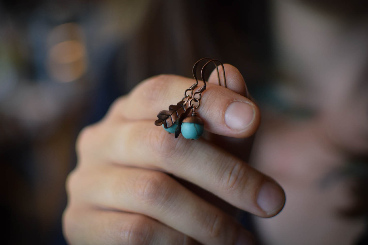 Boucles d'Oreilles ~Cupule~ howlite – Image 6