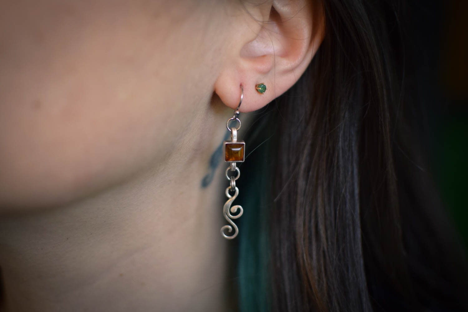 Boucles d'Oreilles ~La Flamme enfermée~ Ambre – Image 2