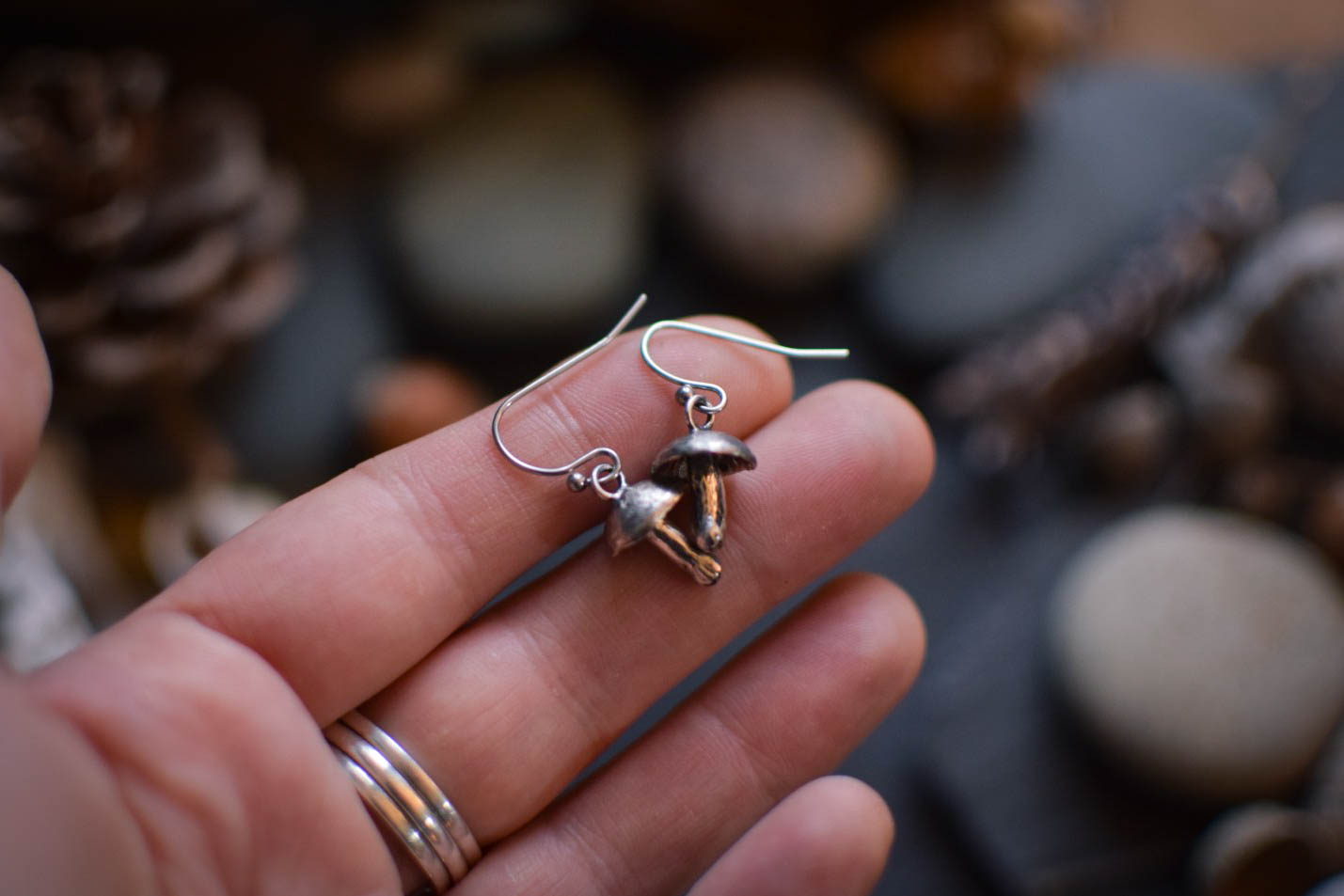 Boucles d'oreilles ~Champi~ Argent Massif – Image 5