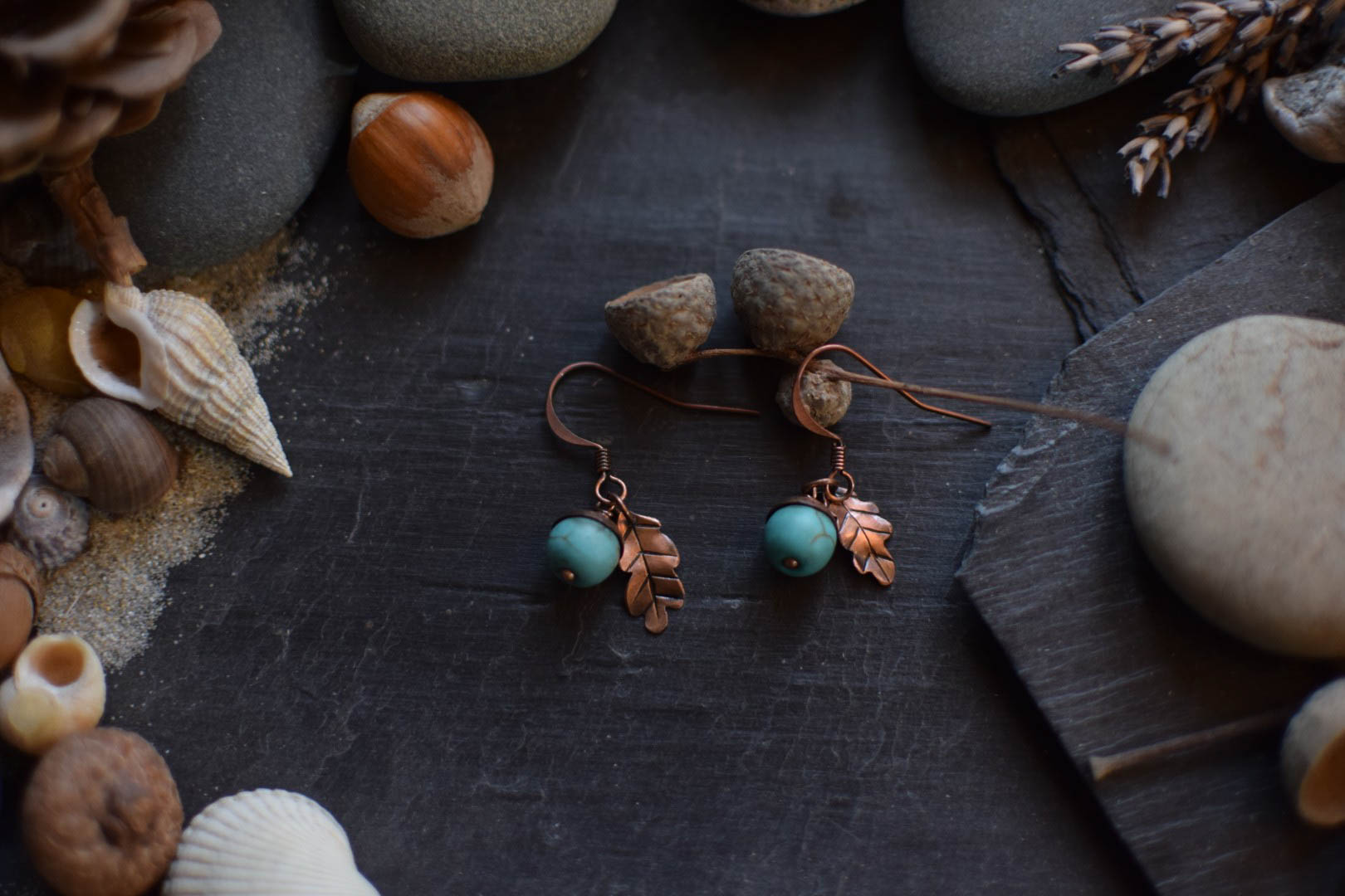 Boucles d'Oreilles ~Cupule~ howlite – Image 4