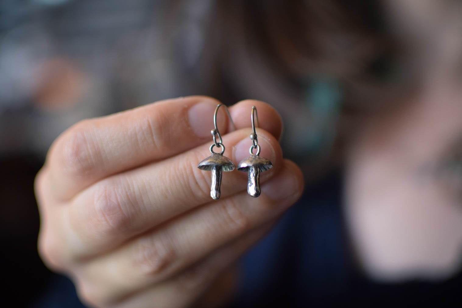 Boucles d'oreilles ~Champi~ Argent Massif – Image 3